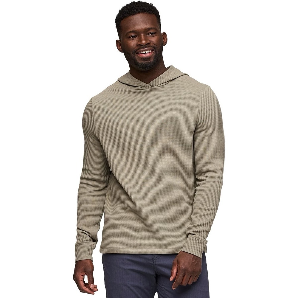 Cotopaxi Atajo Hoodie Small Stone Waffle Knit L/S Crossover Pullover Mens  NWOT